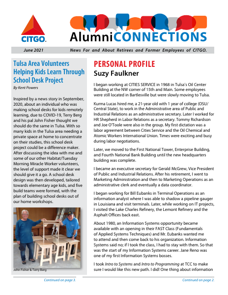 Cover of the June 2021 Alumni Connections newsletter