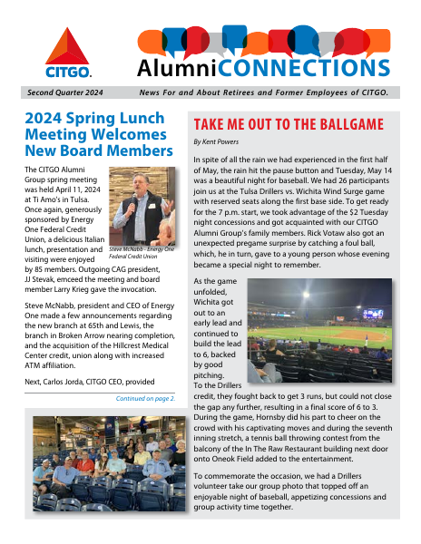 Cover of the Second Quarter 2024 Alumni Connections newsletter