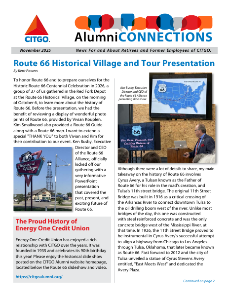 Cover of the November 2025 Alumni Connections newsletter